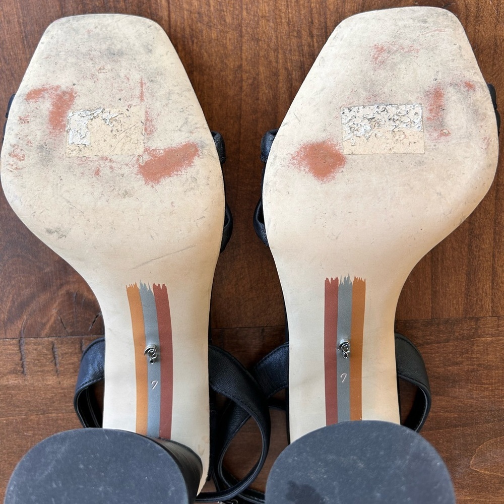 Sam Edelman Kia Block Heel Sandal | Black Leather| Size 7 - Picture 10 of 10